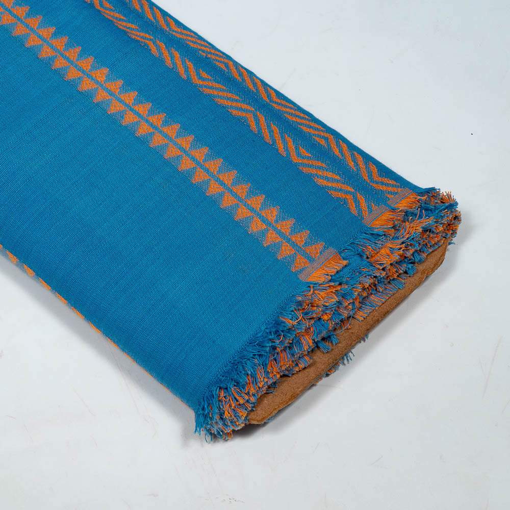 Blue & Orange Lightweight Cotton Acrylic Jacquard (SKU: JD-58)