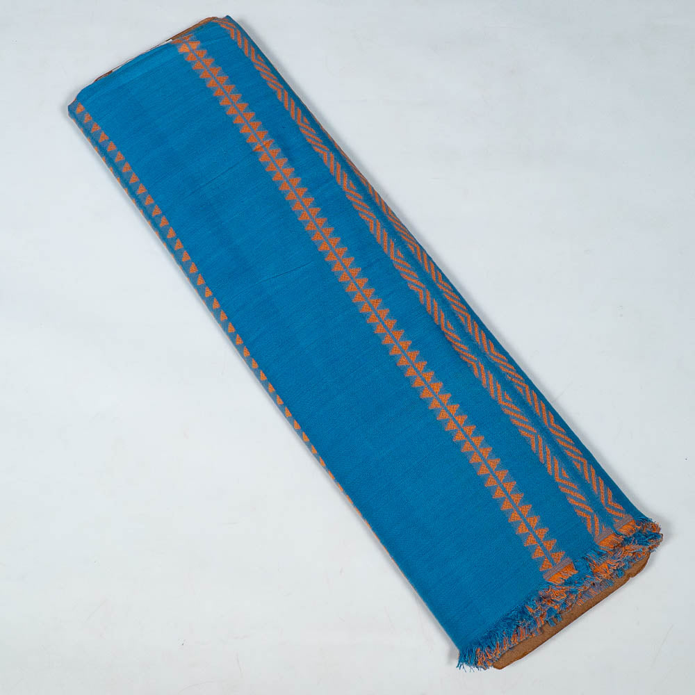Blue & Orange Lightweight Cotton Acrylic Jacquard (SKU: JD-58)