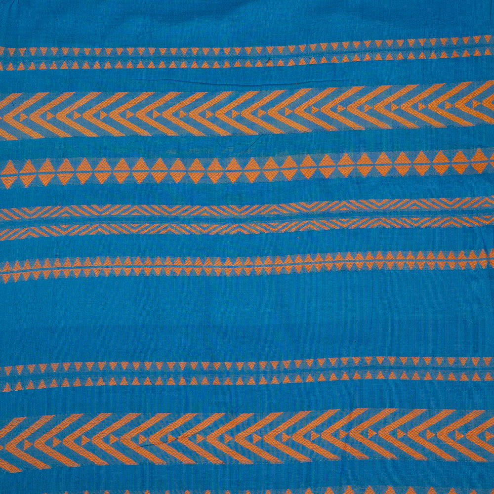Blue & Orange Lightweight Cotton Acrylic Jacquard (SKU: JD-58)