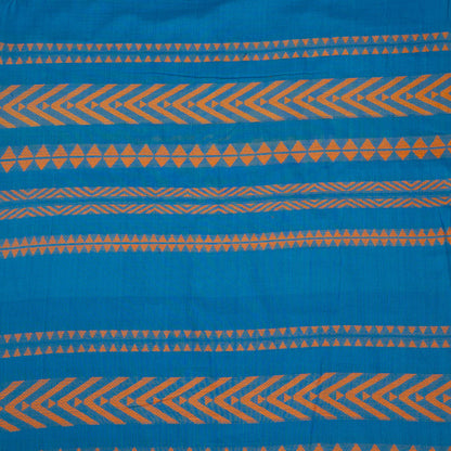 Blue & Orange Lightweight Cotton Acrylic Jacquard | SKU: JD-58