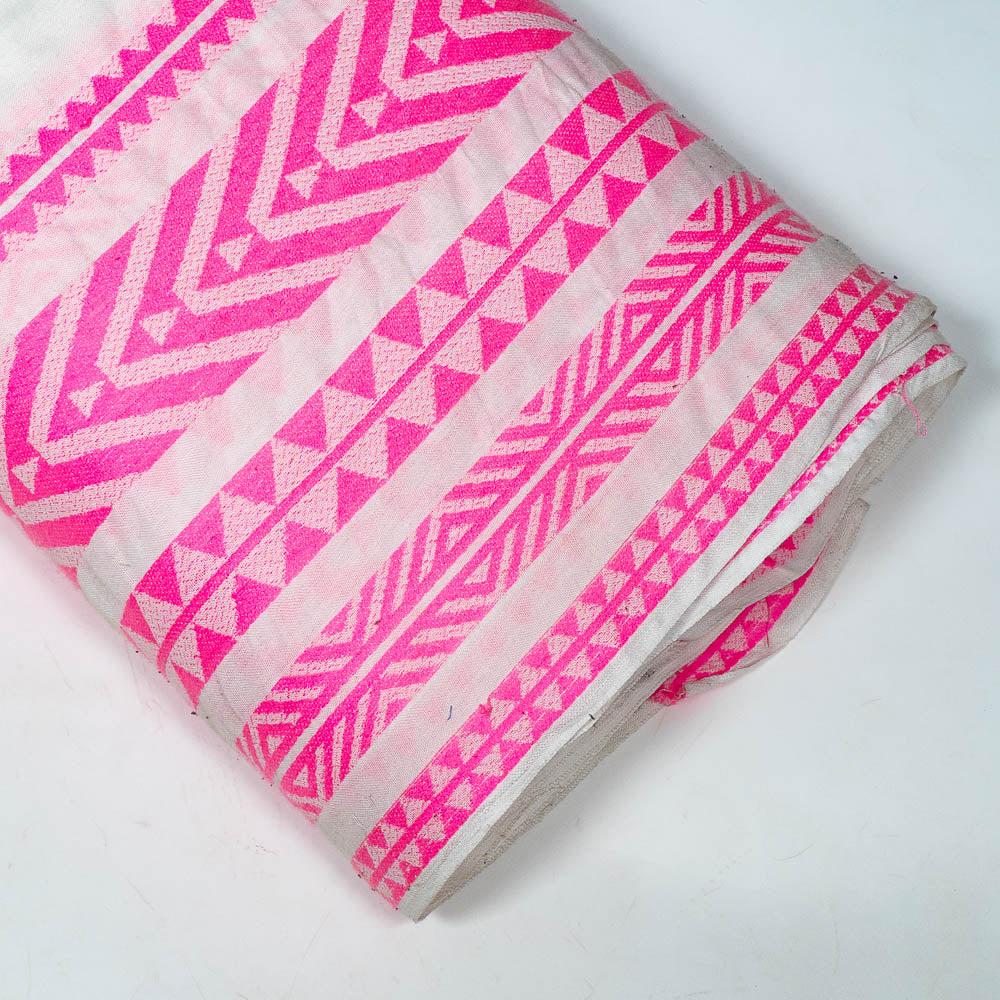 White & Pink Lightweight Cotton Jacquard (SKU: JD-60)