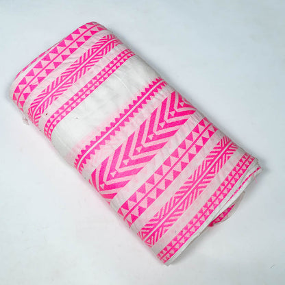 White & Pink Lightweight Cotton Jacquard (SKU: JD-60)