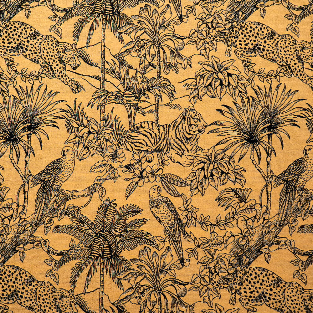 Yellow Base Tropical Design Cotton Blend Jacquard (SKU: JDD-442)
