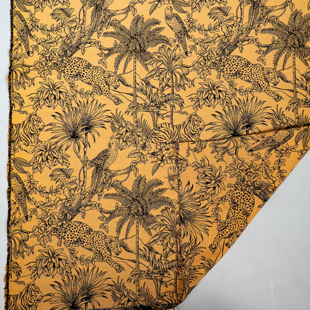 Yellow Base Tropical Design Cotton Blend Jacquard (SKU: JDD-442)