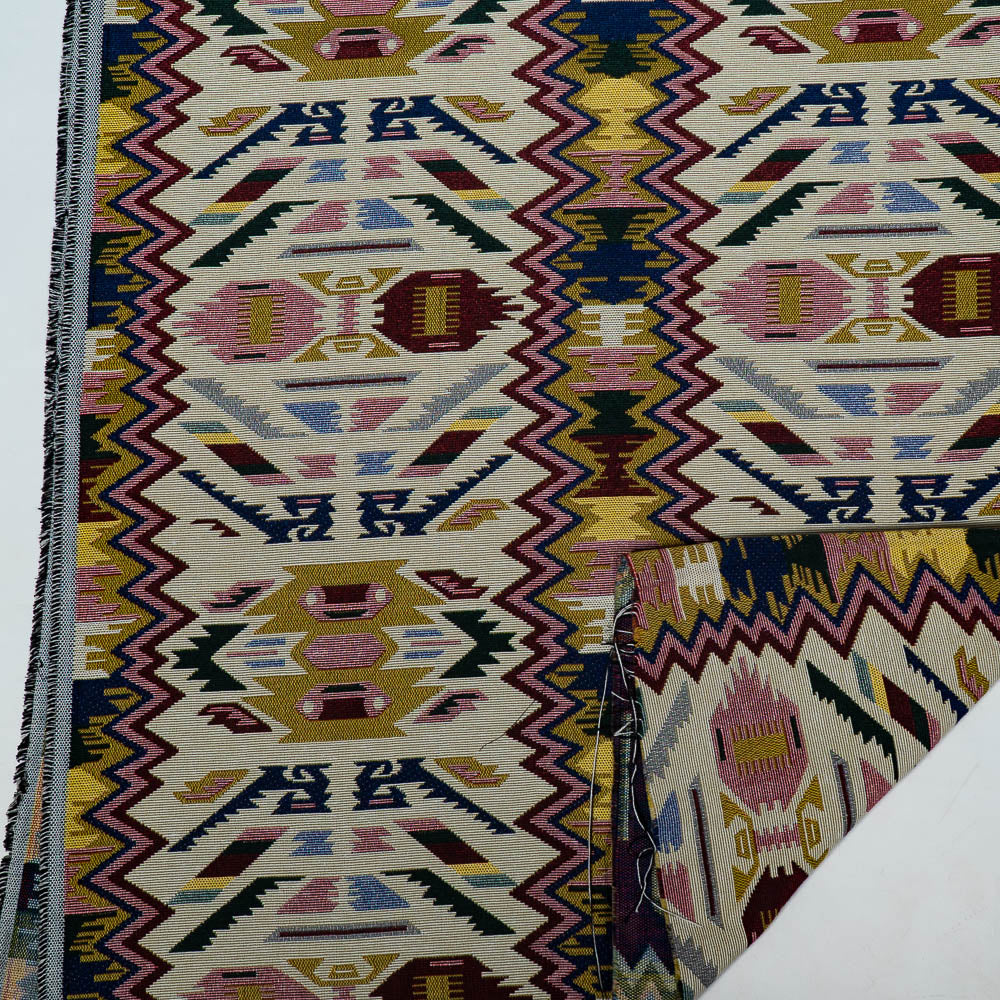 Multicolor Geometric Design Cotton Blend Jacquard (SKU: JDD-454)