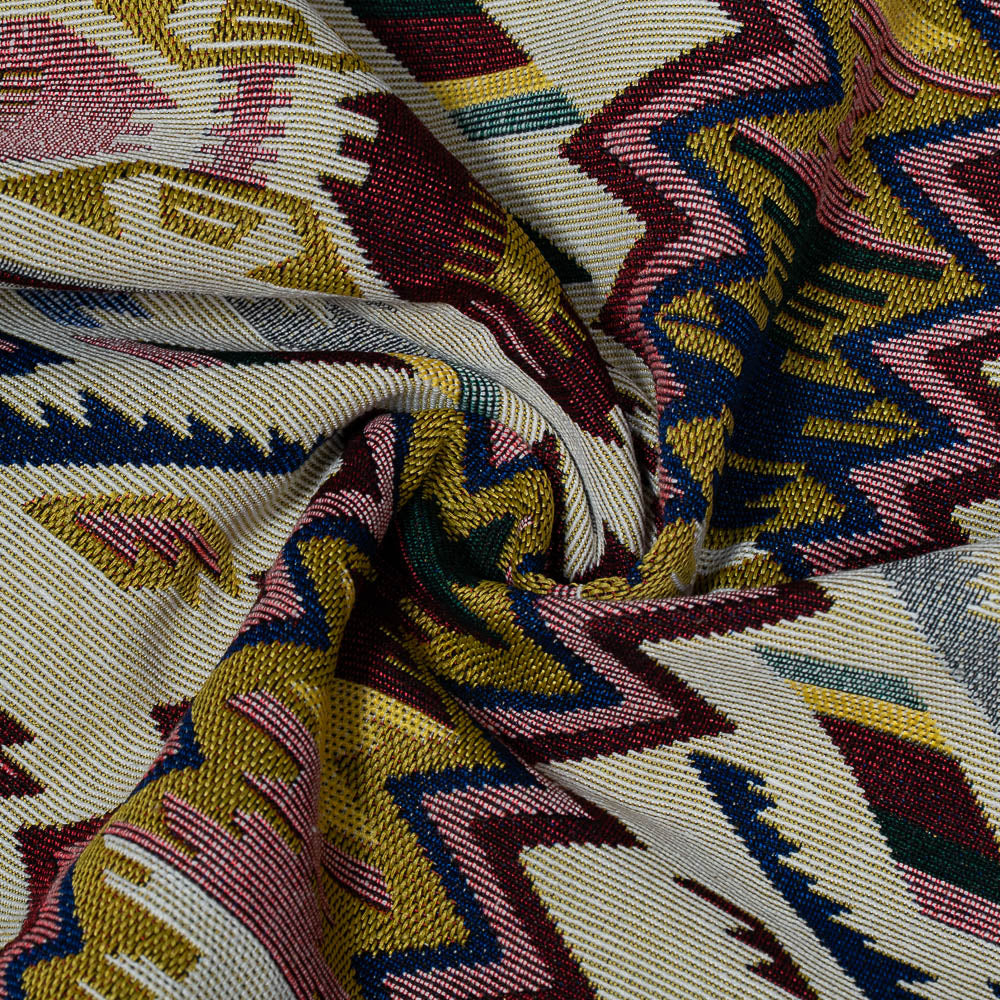 Multicolor Geometric Design Cotton Blend Jacquard (SKU: JDD-454)