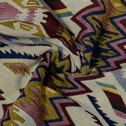 Multicolor Geometric Design Cotton Blend Jacquard | SKU: JDD-454