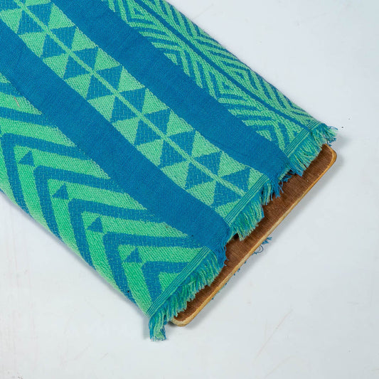 Blue & Green Cotton Blend Lightweight Jacquard (Width: 54 inches or 137 cm)