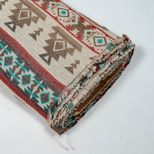 Multicolor Geometric Design Cotton Blend Jacquard (Width: 54 inches or 137 cm)