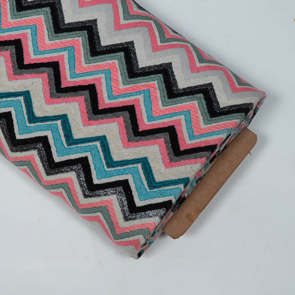Multicolor Chevron Design Cotton With Lurex Jacquard (Sku: JDD-469)