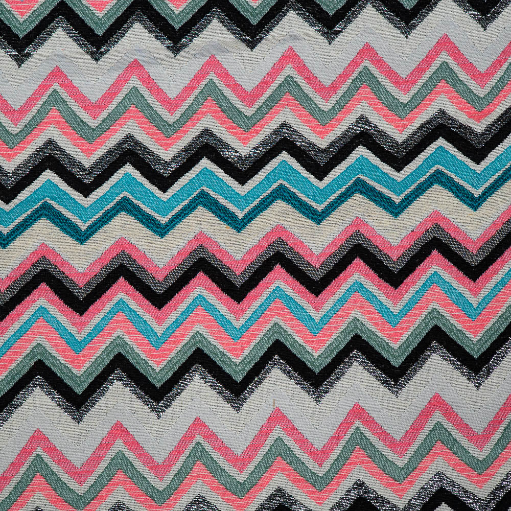Multicolor Chevron Design Cotton With Lurex Jacquard (Sku: JDD-469)