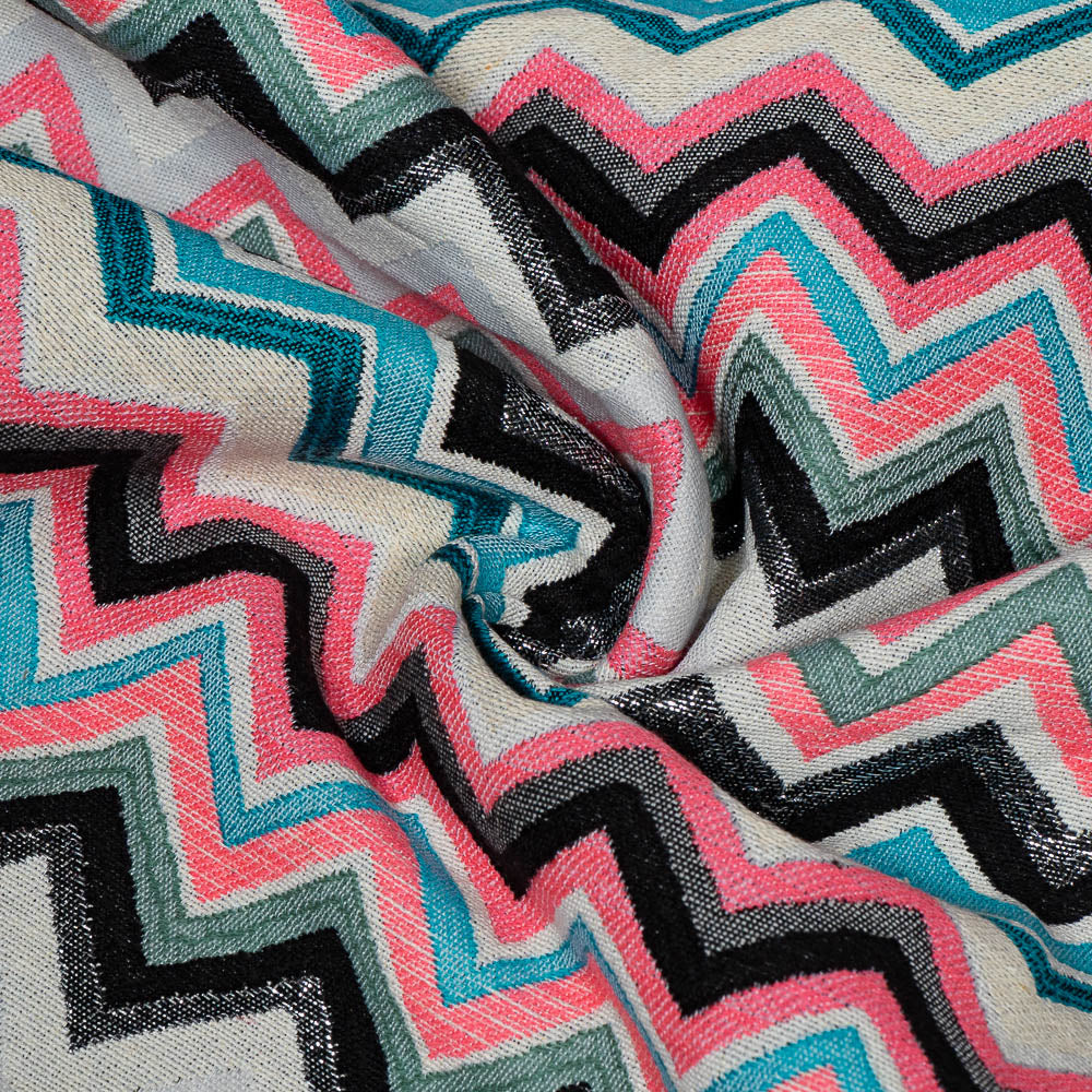 Multicolor Chevron Design Cotton With Lurex Jacquard (Sku: JDD-469)