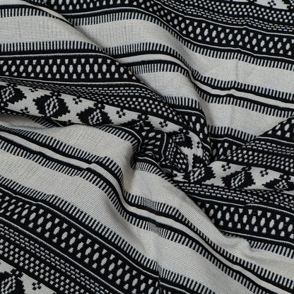 Black & White Abstract Cotton Jacquard | SKU: JDD-470