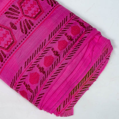 Pink color Geometric Design on Lighwieght Cotton Jacquard | SKU: JDD-471