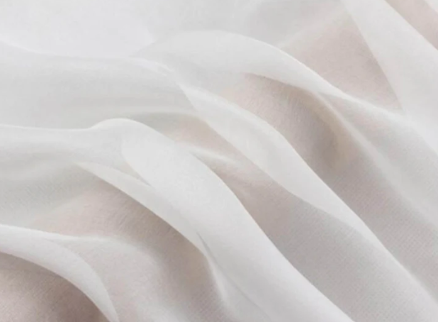 White Pure Silk Chiffon 60 Grams Natural Dyeable