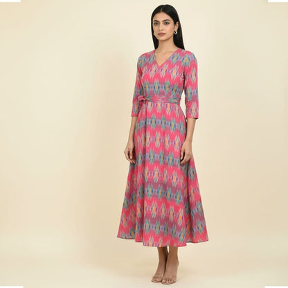 Multicolor Fine Quality Cotton Handloom Ikat | SKU: IK-191