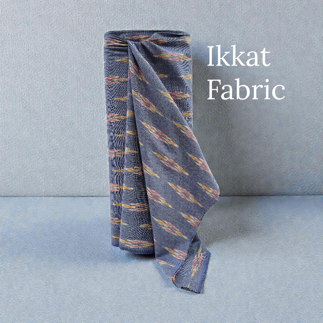 Multi Color Fine Quality Cotton Handloom Ikat Fabric for Dresses | Width: 44"