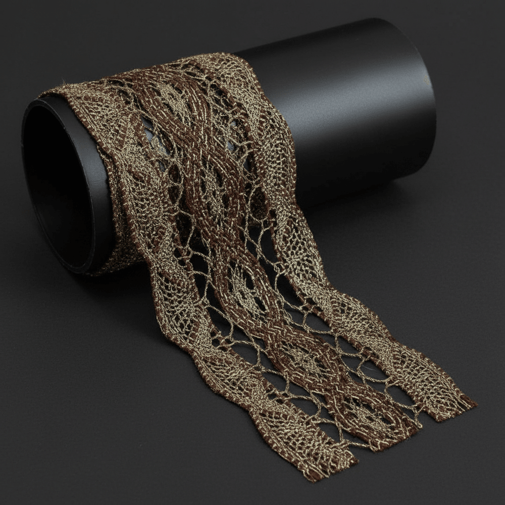 Brown & Golden Zari lace (Width : 3 Inch & Sku-Z-27)
