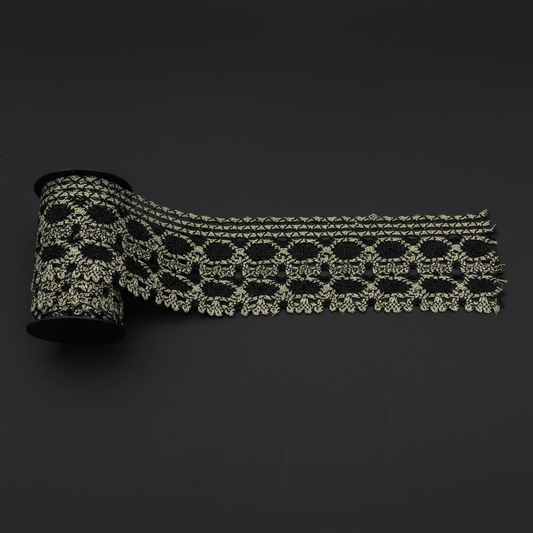 Black & Golden Zari Lace (Width : 2 Inch & Sku-Z-39)