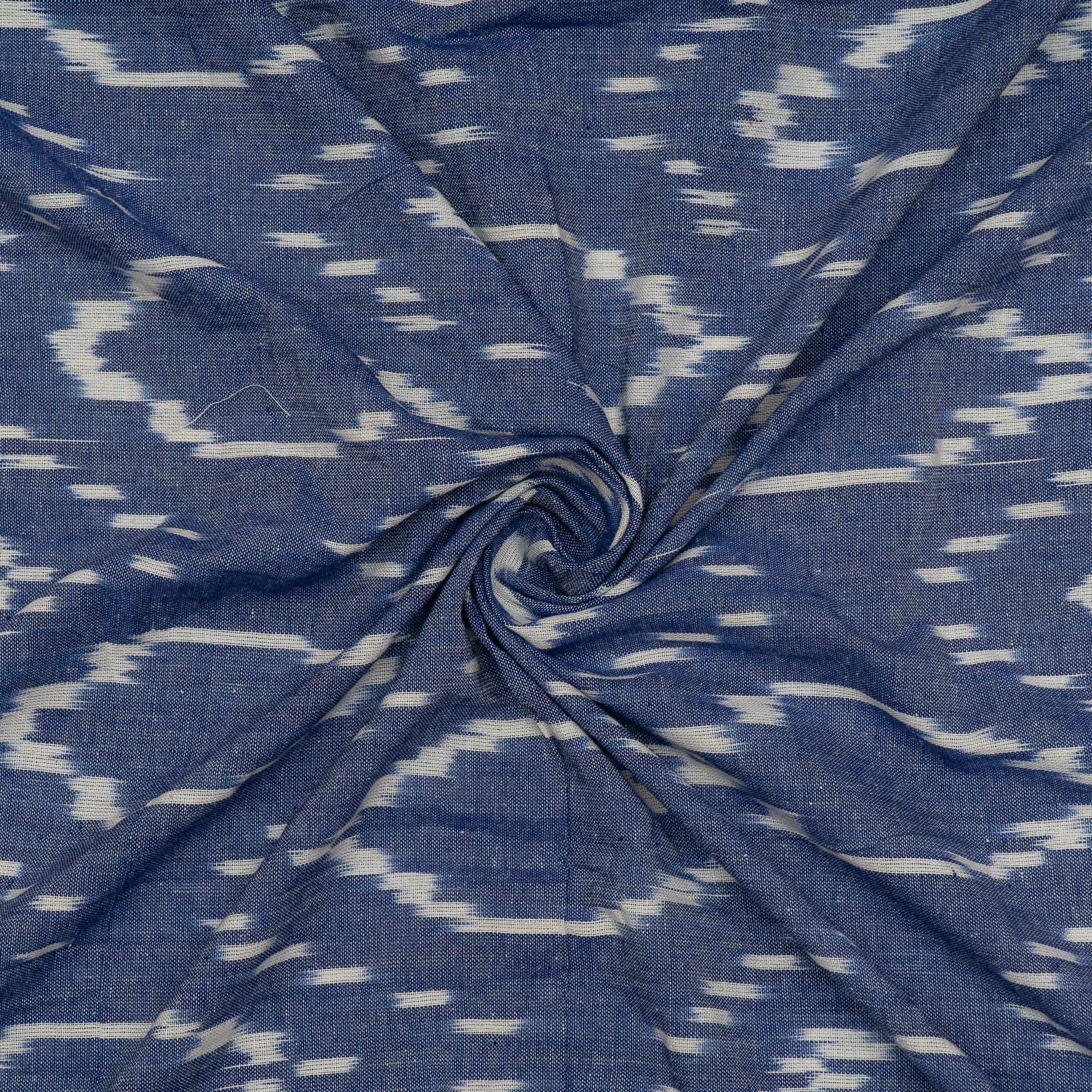 Blue & White Cotton Handloom Ikat (Sku- I-827)