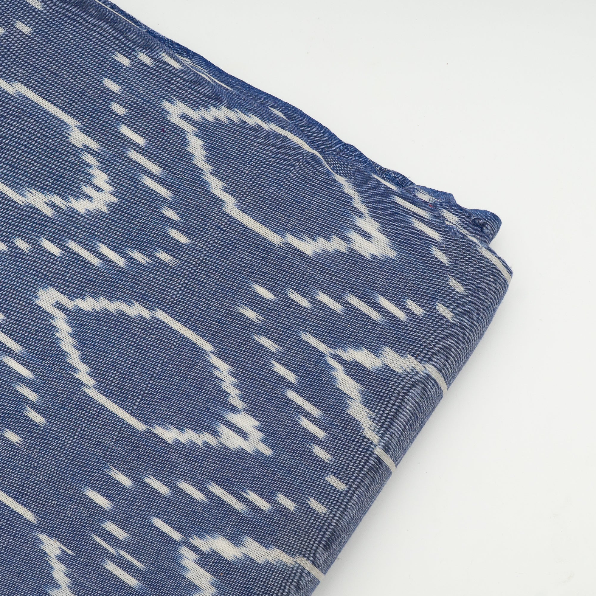 Blue & White Cotton Handloom Ikat (Sku- I-827)