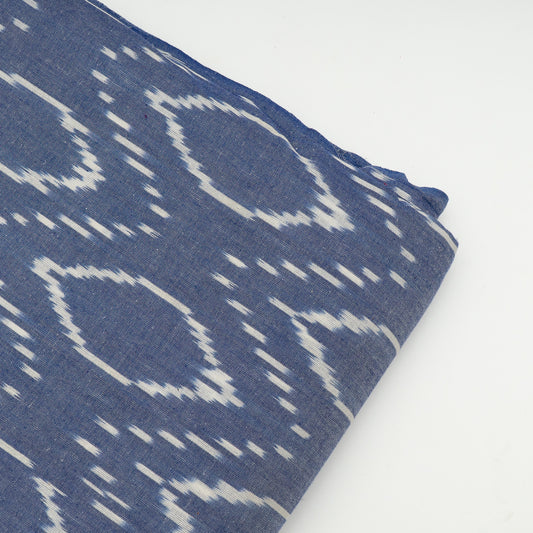 Blue, White Cotton Thick Ikat (SKU: IKK-637)