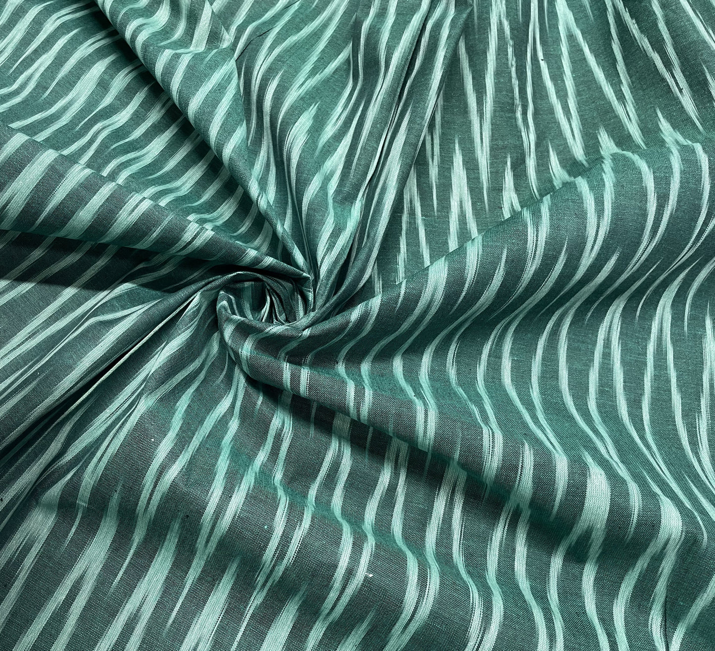 Green Cotton Handloom Ikat (Sku: I-730)