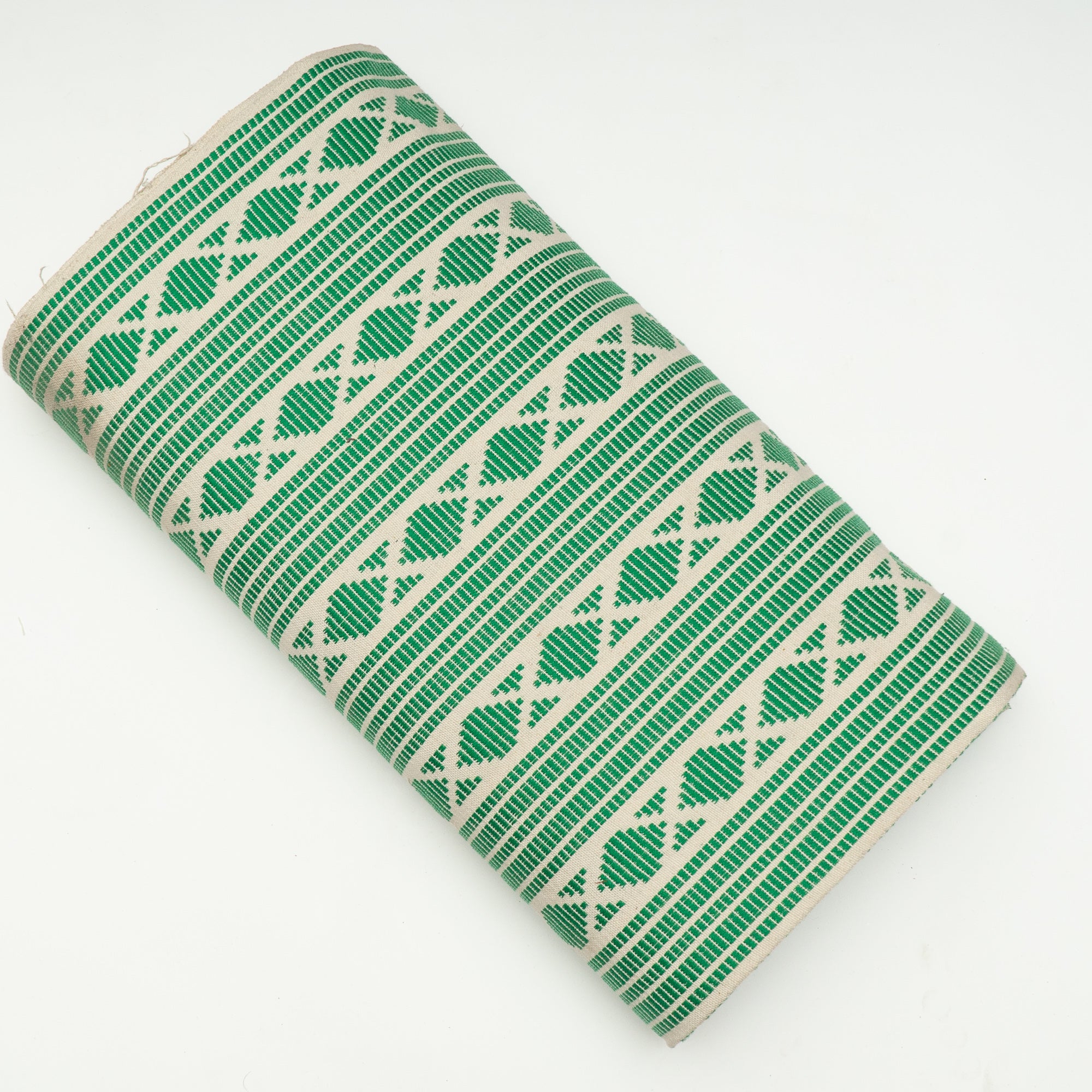 Green & White Cotton Jacquard (Sku: J-484)