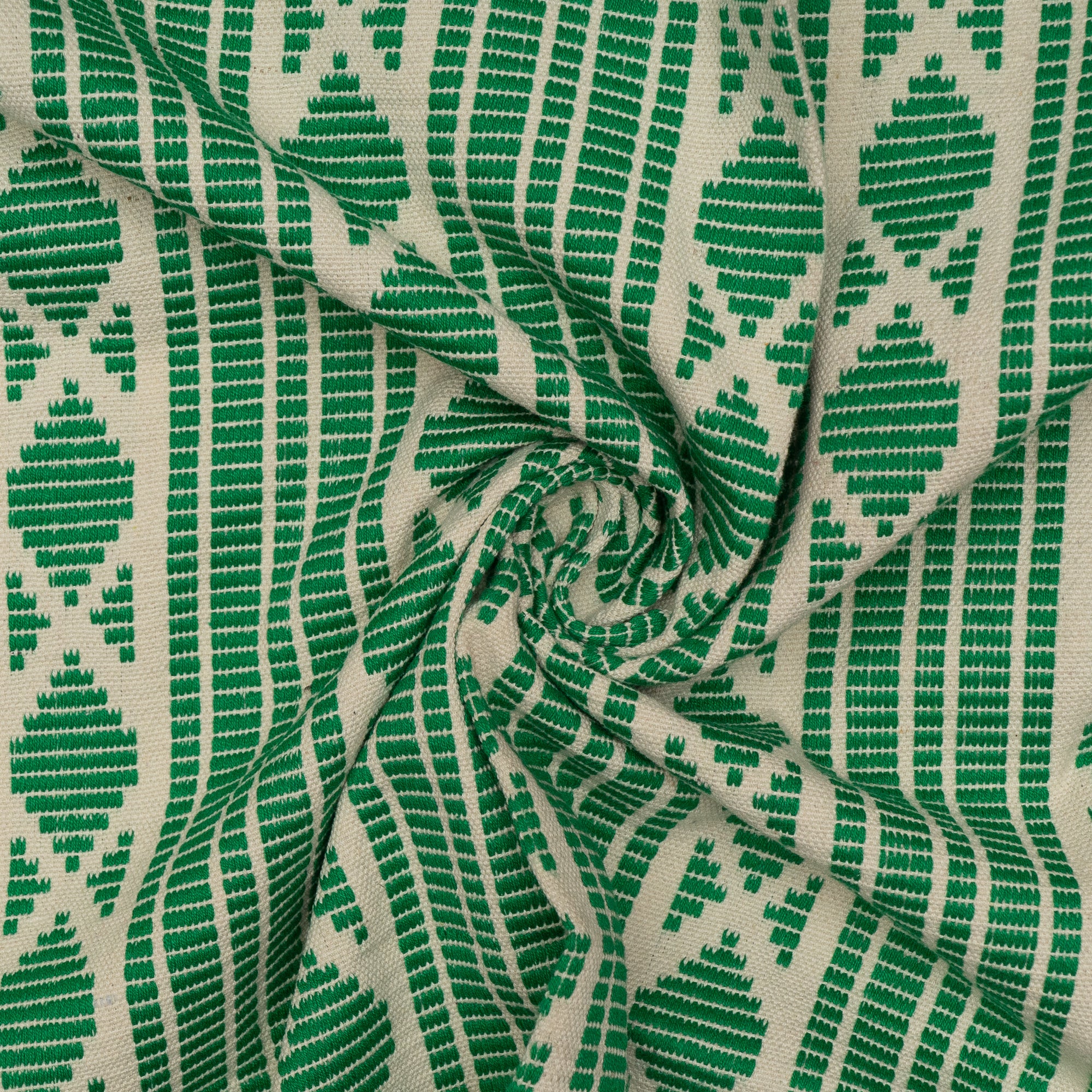 Green & White Cotton Jacquard (Sku: J-484)