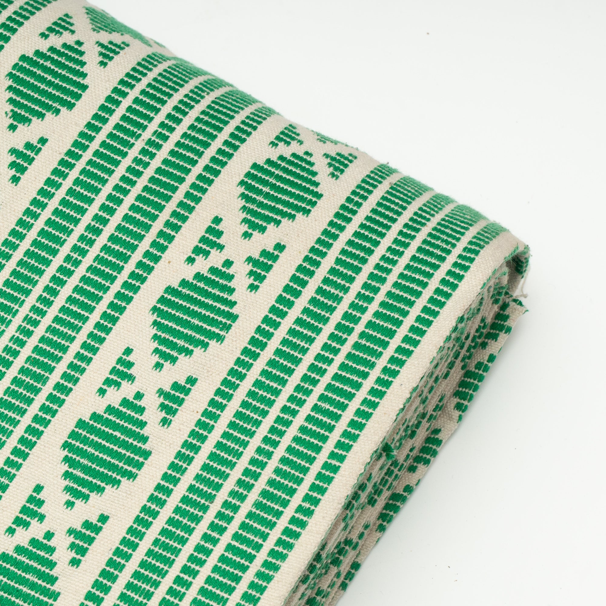 Green & White Cotton Jacquard (Sku: J-484)