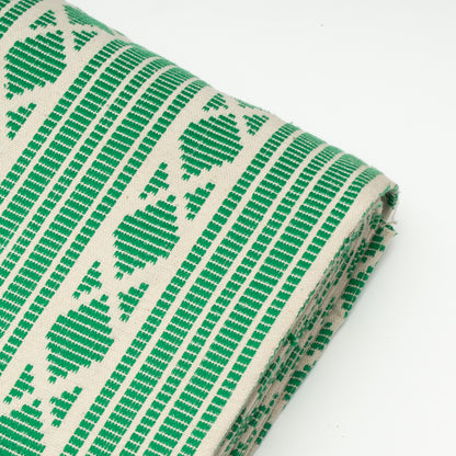 Green & White Cotton Jacquard | SKU: J-484