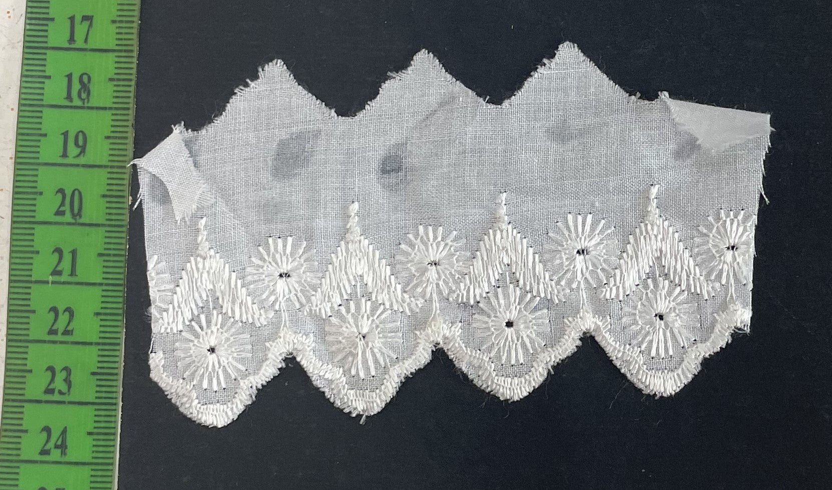 White Cotton Dyeable Schiffli Lace (Sku: S-54)